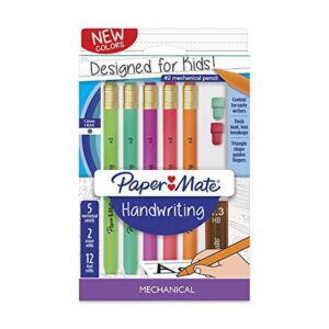 Paper Mate Handwriting Triangular Mechanical Pencils with Lead & Eraser Refill, 1.3mm, 8 Count - Image 1