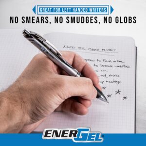 Pentel EnerGel RTX Retractable Liquid Gel Pen, Medium Line, Metal Tip, Black Ink, 6 Pack (BL77BP6A) - Image 4