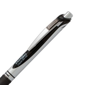 Pentel EnerGel RTX Retractable Liquid Gel Pen, Medium Line, Metal Tip, Black Ink, 6 Pack (BL77BP6A) - Image 5
