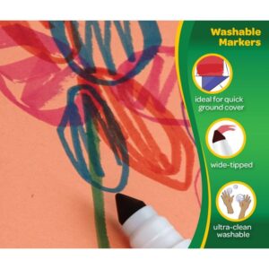 Crayola Ultra-Clean Washable Broad Line Markers, 10 Ct, School Supplies, Classroom Essentials for Teachers, Gift, 3+ - Image 6