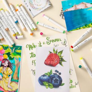 Ohuhu 168-Color Alcohol Brush Markers, Dual Tip Brush & Chisel, Refillable with Blender, Honolulu - Image 9