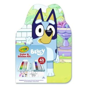 Crayola Bluey Art Kit for Kids (45pcs), Coloring Book and Stickers, Travel Activity Set, Bluey Toys & Gifts for Kids - Image 3