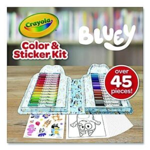 Crayola Bluey Art Kit for Kids (45pcs), Coloring Book and Stickers, Travel Activity Set, Bluey Toys & Gifts for Kids - Image 6