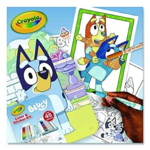 Crayola Bluey Art Kit for Kids (45pcs), Coloring Book and Stickers, Travel Activity Set, Bluey Toys & Gifts for Kids - Image 7