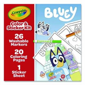 Crayola Bluey Art Kit for Kids (45pcs), Coloring Book and Stickers, Travel Activity Set, Bluey Toys & Gifts for Kids - Image 11