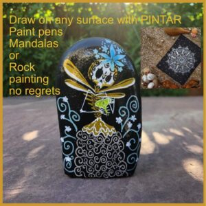 PINTAR Premium Acrylic Paint Pens - 3 Gold & 3 Silver(6-Pack) Extra Fine Tip(0.7) Rock Painting, Ceramic Glass, Wood, Paper, Fabric, Water Resistant Paint Set, Surface Pen, Craft Supplies, DIY Project - Image 6