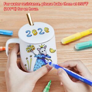 Ohuhu 40 Colors Acrylic Paint Pens: Acrylic Paint Markers for Easter Eggs Rock Painting DIY Water-Based Paint Markers for Stone Wood Glass Ceramic Fabric Canvas Plastic Metal - Image 9