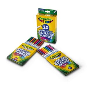 Crayola Ultra-Clean Washable Fine Line Markers, 20 Ct, School Supplies, Classroom Supplies for Teachers - Image 4