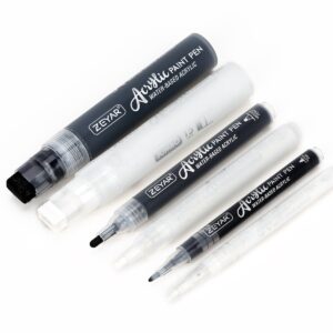 ZEYAR Acrylic Paint Marker Pens, Black & White Colors, 3 Different Point Size per Pack: Extra Fine(0.7-1mm), Medium Bullet Point(2-3mm),Jumbo Felt Tip(10-15mm) (Black & White, Extra fine,Medium,Jumbo) - Image 3