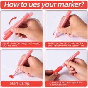 Acrylic Paint Pens Set, 12 Colors Acrylic Markers Kits for 2 to 3mm Painting, Quick Dry Acrylic Paint Markers for Rock Painting Wood Fabric Ceramic Porcelain Scrapbook, with Felt Pen Bag - Image 3