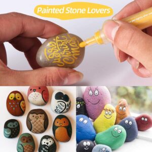 Acrylic Paint Pens Set, 12 Colors Acrylic Markers Kits for 2 to 3mm Painting, Quick Dry Acrylic Paint Markers for Rock Painting Wood Fabric Ceramic Porcelain Scrapbook, with Felt Pen Bag - Image 5