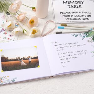 TJT Wedding Guest Book, Elegant Guest Book for Wedding Reception, 100 Pages Polaroid Guest Book for Baby Shower, Birthday and Special Events 10.2" x 7.7",Linen Yellow - Image 6