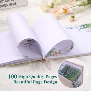 TJT Wedding Guest Book, Elegant Guest Book for Wedding Reception, 100 Pages Polaroid Guest Book for Baby Shower, Birthday and Special Events 10.2" x 7.7",Linen Yellow - Image 7