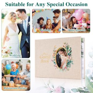 TJT Wedding Guest Book, Elegant Guest Book for Wedding Reception, 100 Pages Polaroid Guest Book for Baby Shower, Birthday and Special Events 10.2" x 7.7",Linen Yellow - Image 10