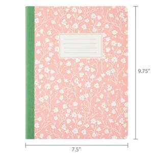 Pen+Gear College Ruled Composition Book, 7.5" x 9.75", Pink Floral, 80 Sheets - Image 5