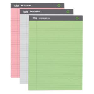 Office Depot Professional Legal Pad, 8 1/2in x 11 3/4in, Legal Ruled, 50 Sheets, Assorted Colors, 3 pk, 99494 - Image 1