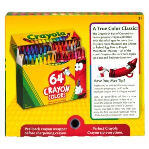 Crayola Crayons with Sharpener, 64 Ct, Back to School Supplies, Classroom Must Haves for Teachers, Arts and Crafts, Coloring Gift for Kids, Ages 4, 5, 6, 7 - Image 3