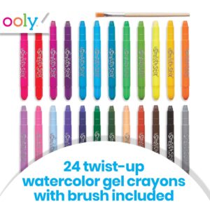 OOLY Smooth Stix, 24 Watercolor Gel Crayons for Kids, Paintbrush Included - Image 7
