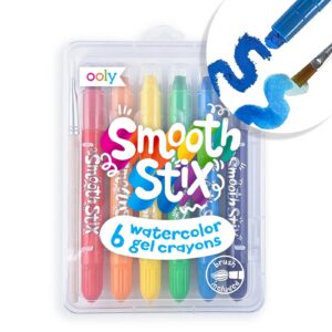 OOLY Smooth Stix, 24 Watercolor Gel Crayons for Kids, Paintbrush Included - Image 18