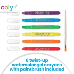 OOLY Smooth Stix, 24 Watercolor Gel Crayons for Kids, Paintbrush Included - Image 19