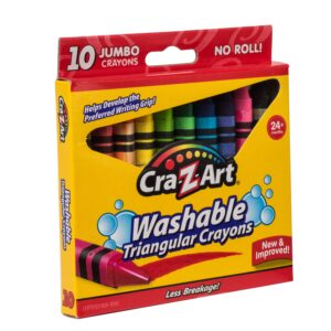 Cra-Z-Art Jumbo Washable Triangular Crayons, 10 Assorted Colors, School Supplies - Image 4