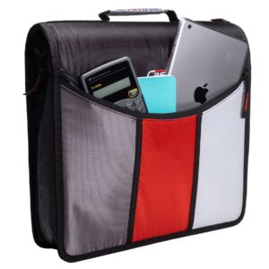 Case•it Mighty Zip Tab, Zip Binder w/ 5-Sub. File, Black, 3" Cap., 12.99"H x 13.11" W x 3"L,D-156-B - Image 2