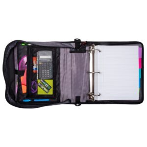 Case•it Mighty Zip Tab, Zip Binder w/ 5-Sub. File, Black, 3" Cap., 12.99"H x 13.11" W x 3"L,D-156-B - Image 7