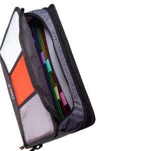 Case•it Mighty Zip Tab, Zip Binder w/ 5-Sub. File, Black, 3" Cap., 12.99"H x 13.11" W x 3"L,D-156-B - Image 8