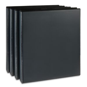 Pen+Gear Durable View 1-inch D-Ring Binders, 4 Count, Black - Image 2
