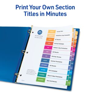 Avery Ready Index 12 Tab Dividers, Customizable TOC, 6 Sets - Image 2