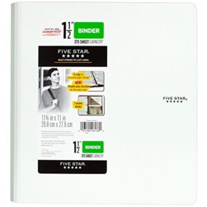 FIVE STAR Polypropylene, Letter Size, 1.5 In, 3 Round Ring Binder, Red - Image 4