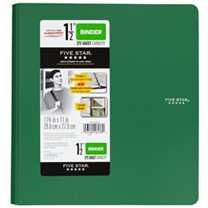 FIVE STAR Polypropylene, Letter Size, 1.5 In, 3 Round Ring Binder, Red - Image 8