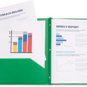 M·SOUTGONE 6 Pack Multicolor Plastic Folders with 3 Prongs, Ideal for School, College, Home, and Office - Image 3