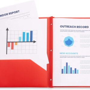 M·SOUTGONE 6 Pack Multicolor Plastic Folders with 3 Prongs, Ideal for School, College, Home, and Office - Image 6