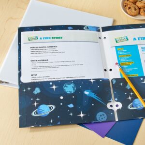 Pen+Gear 2-Pocket Paper Folder, 9.37" x 11.75", Blue Astronaut - Image 3