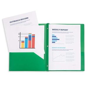 Multicolor Plastic Two Pocket Folders with Prongs, 6 Pack - Image 3