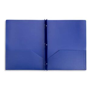 Multicolor Plastic Two Pocket Folders with Prongs, 6 Pack - Image 8