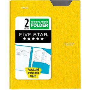 Five Star Stay-Put Plastic and Prong Folder, Harvest Yellow (340300E-WMT22) - Image 1