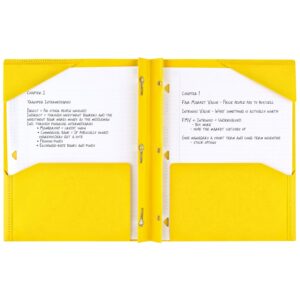 Five Star Stay-Put Plastic and Prong Folder, Harvest Yellow (340300E-WMT22) - Image 2
