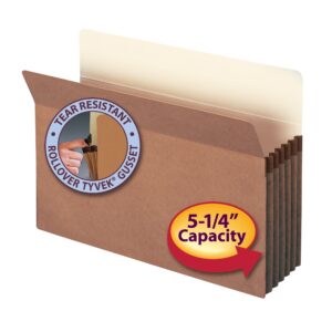 Smead Redrope Pockets Straight-Cut Tabs 5.25"Exp 10/BX Legal (74234)
