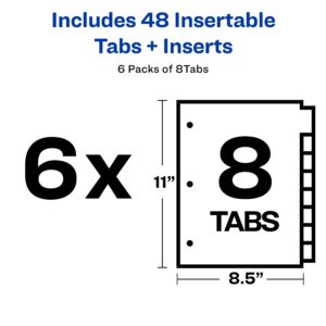 Avery 8-Tab Dividers, Insertable Multicolor Big Tabs, 6 Sets - Image 3