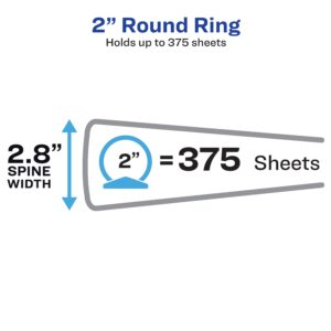 Avery Economy View 3 Ring Binders, 2" Round Rings, 4 Black Binders - Image 5