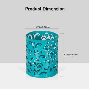 Easypag 2 Pcs 3-1/4 Inch Dia X 3-3/4 Inch High Round Floral Pencil Holder - Image 3