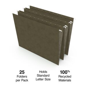 Staples Hanging File Folders Letter Size Standard Green 25/Box (521229) TR521229/521229 - Image 2