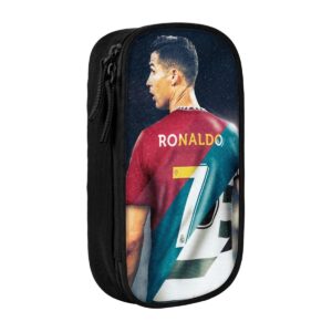 C-R7 Ronaldos Football soccer Pen Box Double Layer Large-capacity Pencil Bag Perfect Gifts - Image 1