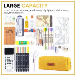 QiShi Big Capacity Pencil Case Stationery Pouch,Multi-Colored Pen Pouch,Cosmetic Pouch Bag, Pen Bag with Zipper Bag for Boy Girl (Pink) - Image 38