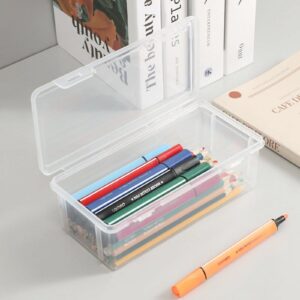 GFHFHITJ Plastic Pencil Box Large Capacity Pencil Boxes Clear Boxes with Snap-Tight Lid Stackable Design And Stylish Office Supplies Storage Organizer Box - Image 49