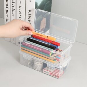 GFHFHITJ Plastic Pencil Box Large Capacity Pencil Boxes Clear Boxes with Snap-Tight Lid Stackable Design And Stylish Office Supplies Storage Organizer Box - Image 52