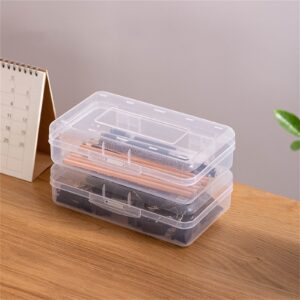 GFHFHITJ Plastic Pencil Box Large Capacity Pencil Boxes Clear Boxes with Snap-Tight Lid Stackable Design And Stylish Office Supplies Storage Organizer Box - Image 55