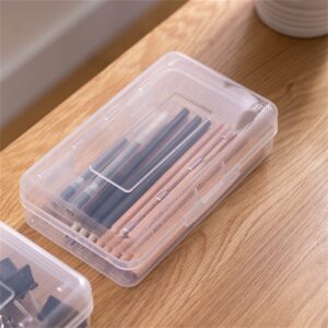 GFHFHITJ Plastic Pencil Box Large Capacity Pencil Boxes Clear Boxes with Snap-Tight Lid Stackable Design And Stylish Office Supplies Storage Organizer Box - Image 58